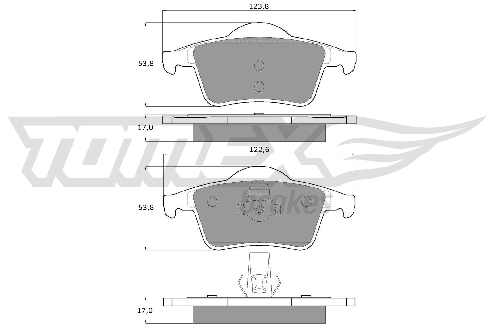 Sada brzdových platničiek kotúčovej brzdy TOMEX Brakes